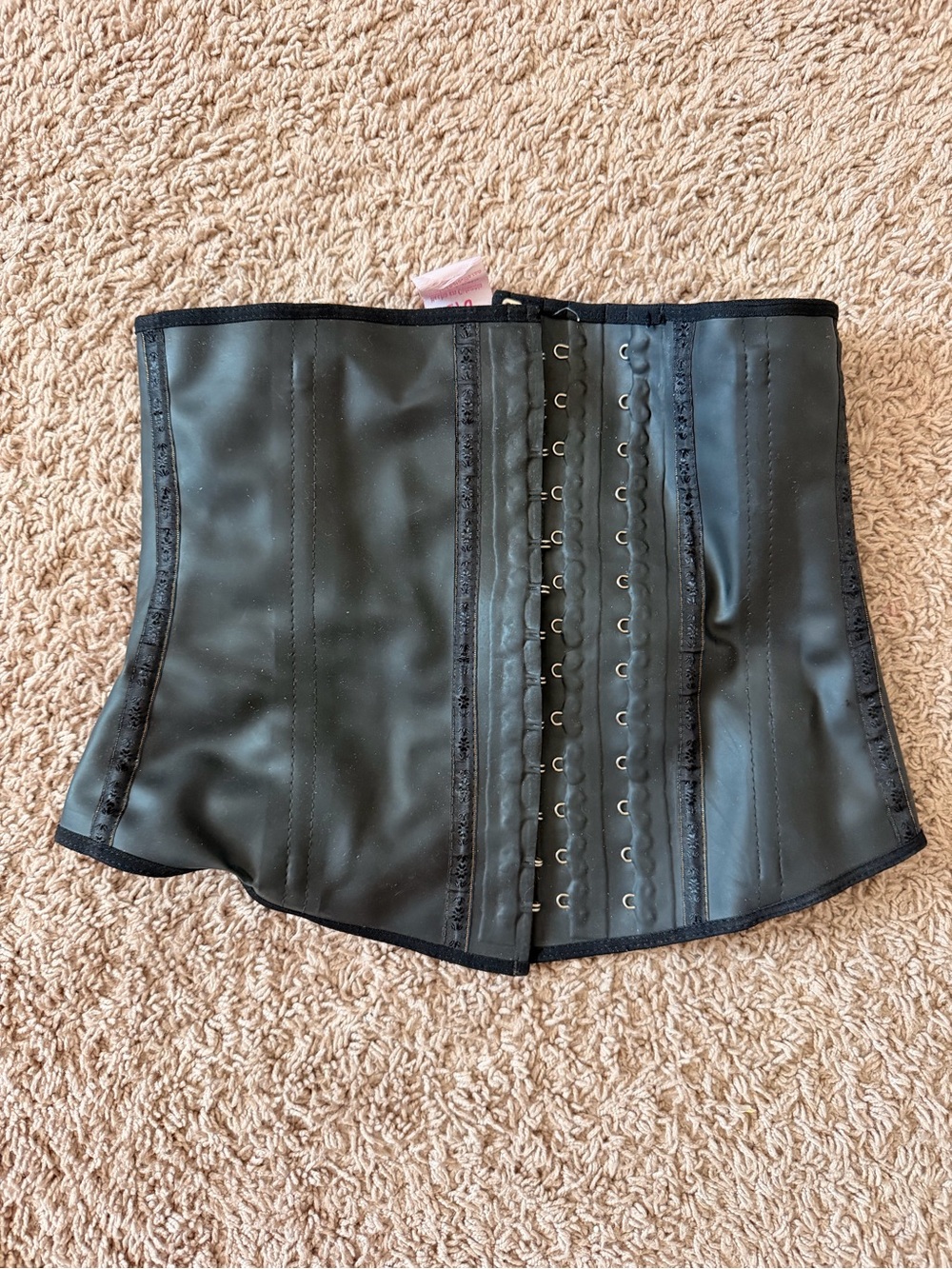 Black Waist Trainer Corset with Hook Closure